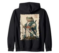 Frog Samurai Warrior Katana Ukiyoe Ronin Zip Hoodie
