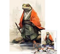 Frog Samurai Warrior Toad Jigsaw Puzzles 1000 Pieces Birthday Gifts Tough Challenge Home Decoration Toys Suitable for People Aged 14 And Above (38x52cm)