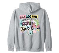 Frog Scooter Act Before Anxiety Starts Humor Zip Hoodie