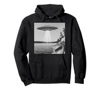 Frog Selfie With Alien UFO Funny Frog Gift For Men Women Kid Pullover Hoodie