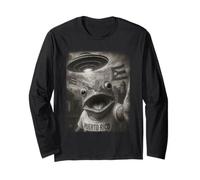 Frog Selfie with Alien UFO Funny Puerto Rico Rican Flag Long Sleeve T-Shirt