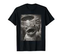 Frog Selfie with Alien UFO Funny Puerto Rico Rican Flag T-Shirt