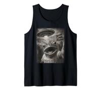 Frog Selfie with Alien UFO Funny Puerto Rico Rican Flag Tank Top