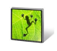 Frog Shadow on Green Leaf Square Badge Smooth Surface Lapel Tie Pin, Lightweight Badge for Women Men Office Worker Nurse Teacher Student Shirts Backpack