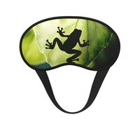 Frog Shadow On The Leaf Blackout Sleep Mask - Soft Adjustable Eye Mask for Full Light Blocking, Deep Sleep, Travel & Relaxation