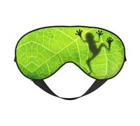 Frog Shadow on The Leaf Sleep Mask Eye Mask with Adjustable Strap Eye Sleep Shade Cover Blocks Light for Women Men Airplane Travel Nap