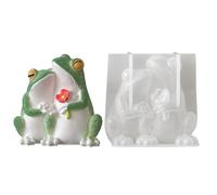 Frog Silicone Candle Mould - 3D Frog Shape for Candle Making, Gypsum Molds Animals | For Cement Soap Plaster Resin Home Decoration DIY Project Beginners Family Friends