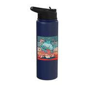 Frog Sits on a Mushroom Frog Lovers Stainless Steel Insulated Water Bottle
