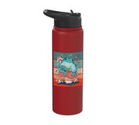 Frog Sits on a Mushroom Frog Lovers Stainless Steel Insulated Water Bottle