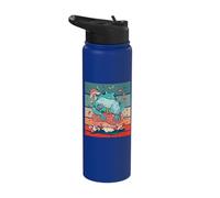 Frog Sits on a Mushroom Frog Lovers Stainless Steel Insulated Water Bottle