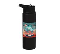 Frog Sits on a Mushroom Frog Lovers Stainless Steel Insulated Water Bottle