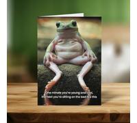 Frog Sitting Funny Birthday Card for Him - Great Card for Brother, Friend, Uncle, Dad & Granded, Brother in law