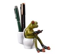 Frog Sitting On Toilet - Frog Figurines And Statues | Resin Craft Funny Green Frog Texting On Toilet | Frog Figurine Desk | Resin Frogs Decor | Sculpture Figurine Decorations Ornaments For Garden