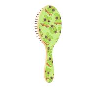 Frog Skateboard Green Pattern Hair Brush for Women Detangler Thick Hair Brush for Girls