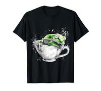 Frog Sleeping Tea Coffee Portrait Motif Animal Artwork Frog T-Shirt