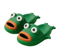 Frog Slippers Unisex Frog Slides Sandals Summer Funny Animal Flip Flops Anti-Slip Quick Dry Cloud Slides Sandals Open Toe Soft House Slippers Bathroom Pool Shower Flip Flop UK 7#1#_Green