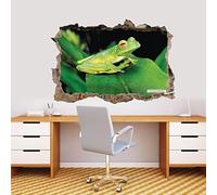 Frog Smashed Wall Sticker Decor Decal Home Decor Art Mural Animals 3D Art Mural Posters Office Home Decor -50x70 cm