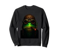 Frog Smoking A Cigar Smoker Gift Cosmic Beasts Power Sweatshirt
