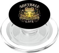 Frog Softball Life Cute Flower Field Nature PopSockets PopGrip for MagSafe
