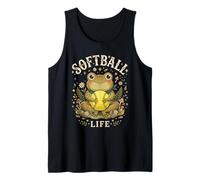 Frog Softball Life Cute Flower Field Nature Tank Top