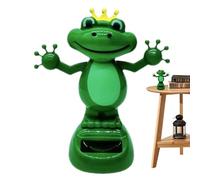 Frog Solar Powered Car Dashboard Frog | Hand Puppet Waving Frog Rocking Funny Decorative Toy for Kids Table and Trembling Toy