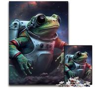 Frog Space Astronaut 1000Pc Adults Jigsaw Puzzle cardboard Jigsaw Puzzles Family Game Night Fun, DIY Decorative Artwork 26X38CM/10.23x14.96inch