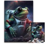 Frog Space Astronaut Puzzles 1000 Pieces for Adults Paper Puzzles Adult Game Gift Family Interactive Game Brain Challenge Gift 1000 PCS(38x26cm)