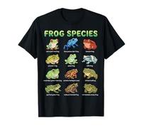 Frog Species Names Chart for Kids Cute Frogs Learning Guide T-Shirt