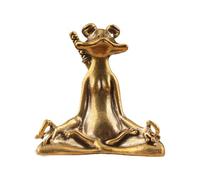 Frog Statue, Frog Figurines, Decorative Piece Peaceful Design Handcrafted Detailed Crafting Spiritual Symbol, Animal Figurines for Home Workplace, 1.97x0.79x2.05inches