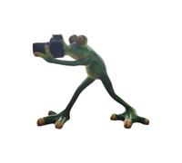 Frog Statue, Garden Decor, Outdoor Figurines, Resin Animal Sculpture with Camera, Weather Resistant Yard Ornament, Whimsical Patio Lawn Accent for Home Indoor Outside Display 5.91x1.97x4.72 Inches
