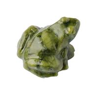 Frog Statue - Hand Carved Jade Statue, Animal Sculpture With Detailed Finish | Table Bookcase Desk Living Room Office Home Decoration Gift Idea Fen