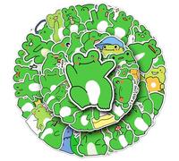 Frog Stickers for Boys Girls Kids Teens, Cartoon Waterproof Vinyl Stickers for Phone Laptop Flasks Water Bottle Luggage Scrapbook Cup Bike Notebook Tablet, Cute Animals Decals Pack[Frog-50Pcs]