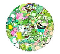 Frog Stickers for Teens Boys Girls Kids, Cute Lovely Vinyl Waterproof Stickers for Laptop Flasks Water Bottle Bike Phone Notebook Scrapbook Car, Unique Cartoon Animals Decals Pack[Frog -50Pcs]