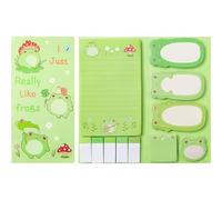 Frog Sticky Notes Set, 550 Sheets,Cute Cartoon Dog Post It Notes with 3 Point Pens, Self-Adhesive Writing Memo Pages Back to School Office Supplies