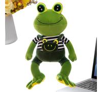 Frog Stuffed Animal - Plush Toy Figurine for Room Decoration | Velvety Fabric with Polyester Filling, Soft Companion for Kids Teens Bedroom Couch Office Desk Travel, 27.55x9.05x5.90 inch