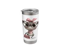 Frog Stylish Pink Leopard Glasses Girly Glam Pop Graphic Stainless Steel Insulated Tumbler