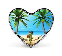 Frog Sunglasses Juice, Tropical Green Palm Tree Blue Ocean, Beach Heart Badge Smooth Surface Lapel Tie Pin, Lightweight Badge for Women Men Office Worker Nurse Teacher Student Shirts Backpack