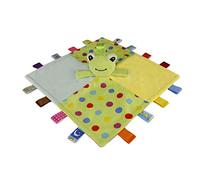 Frog Taggy Blanket for Baby - Toddlers Colourful Security Blanket with Plush Frog, Tag Comforter Blacket Best Gift for Baby Kids Newborn