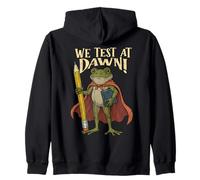 Frog Teacher Test Day at Dawn Funny Final Exam Coordinator Zip Hoodie