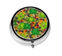 Frog This Small, Printed, Round Pill Box is a Portable Pill and Vitamin Organizer Perfect for Pockets, Purses, and Travel.
