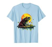 Frog Toad Artwork Colorful Moon Animal Art Forest Wildlife T-Shirt, Men, Baby Blue, X-Large