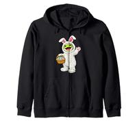 Frog Toad As Easter Bunny Funny Cute Boys Girls & Kids Zip Hoodie