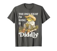 Frog Toad Cowboy Western Only Squat I'm Doing Is Diddly T-Shirt