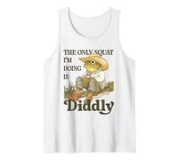 Frog Toad Cowboy Western Only Squat I'm Doing Is Diddly Tank Top