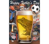 Frog Toad Pint Father's Day Greeting Card A5 Dad Things Step Dad Pub Beer PP159