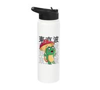 Frog Toadstool Mushroom Kawaii Cottagecore Aesthetic Frog Stainless Steel Insulated Water Bottle