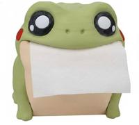 Frog Toilet Paper Holder Dispenser - Frodrick Toad 3D Printed Resin Towel Holder Stand with Interactive Flip Belly & Tiny Butt, Green Funny Free Standing Cute Animal Tissue Roll Storage for Bathroom
