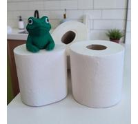 Frog Toilet Roll Holder - Fun & Whimsical Bathroom Accessory - Freestanding 3D Printed Toilet Paper Topper - Matte Green Plastic - Fits Standard Rolls - Quirky Animal Gift
