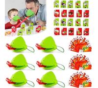 Frog Tongue Board Game, Frog Masks with Blow Tongue, Frog Tongue Game with Blowing Air, Insect Cardboard Included, Multiplayer Game for Interactive Desktop Catch Bug (3Set-6PACK)