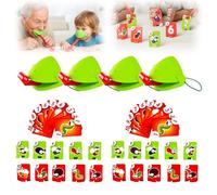 Frog Tongue Game, Frog Tongue Board Game, Frog Mask with Blow Tongue, Insect Cardboard Included, Frog Tongue Mask Games, Multiplayer Party Game for Kids Party Bag Fillers Christmas Party Gifts (4Pcs)